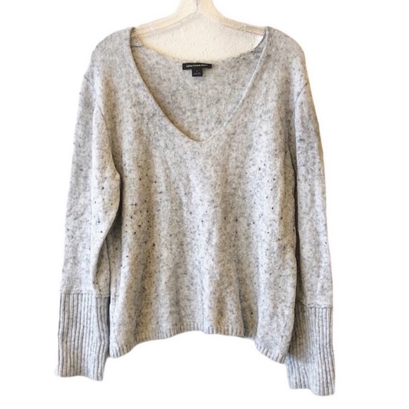 Something Navy Speckled V Neck Sweater - Picture 1 of 6